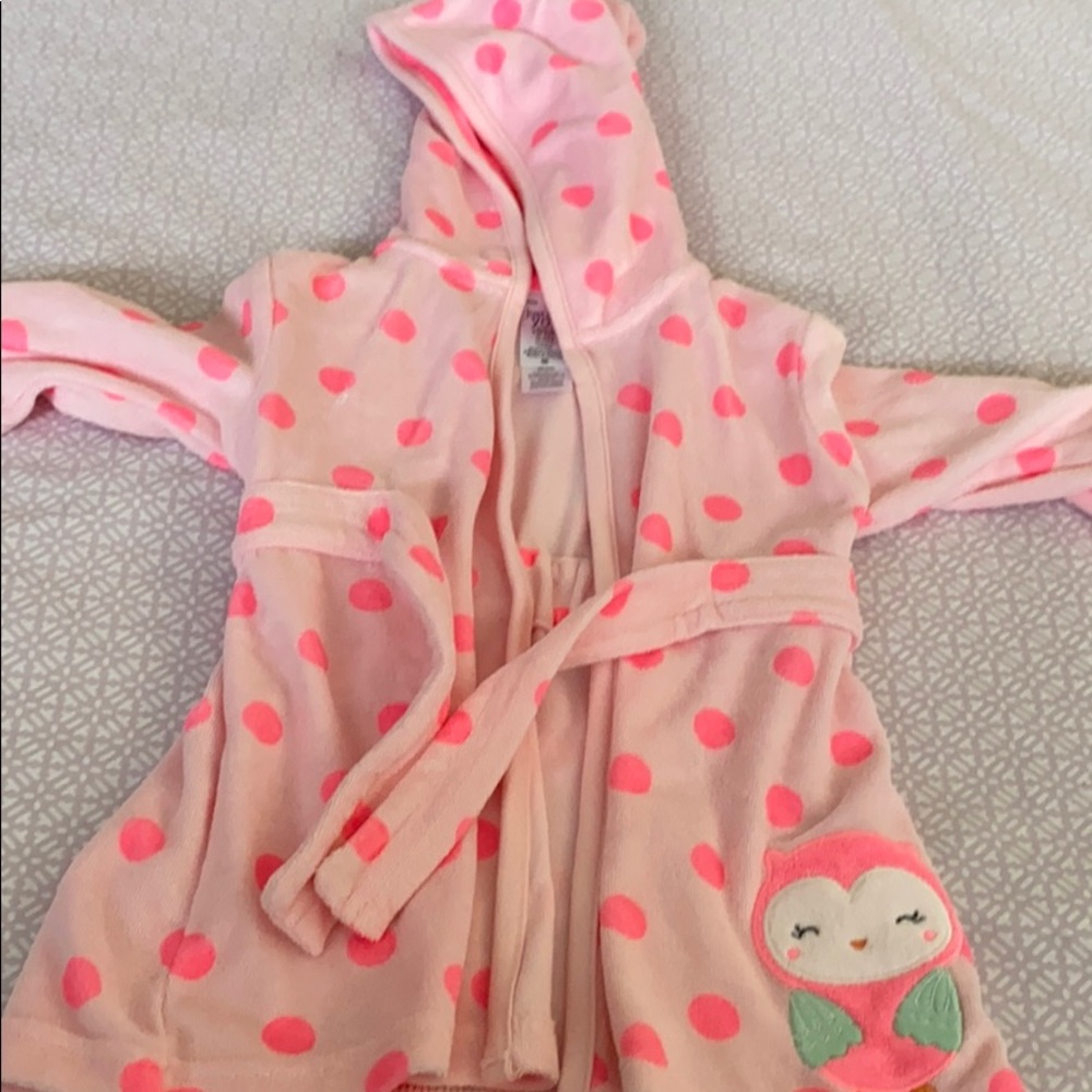 Baby girl bathrobe in pink 0-9 months barely used